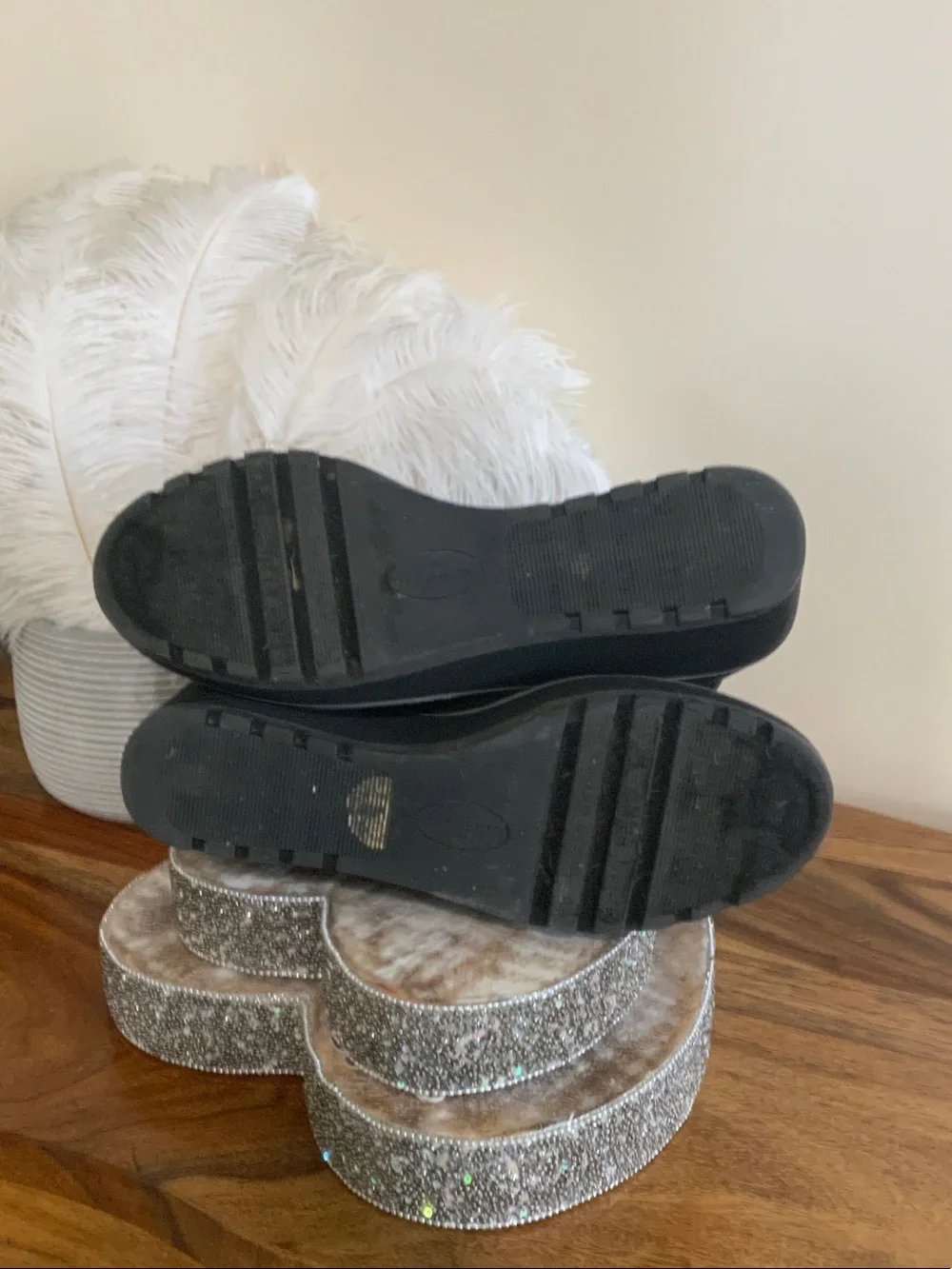 Anne Klein Black Suede Wedge Ankle Boots with Buckle